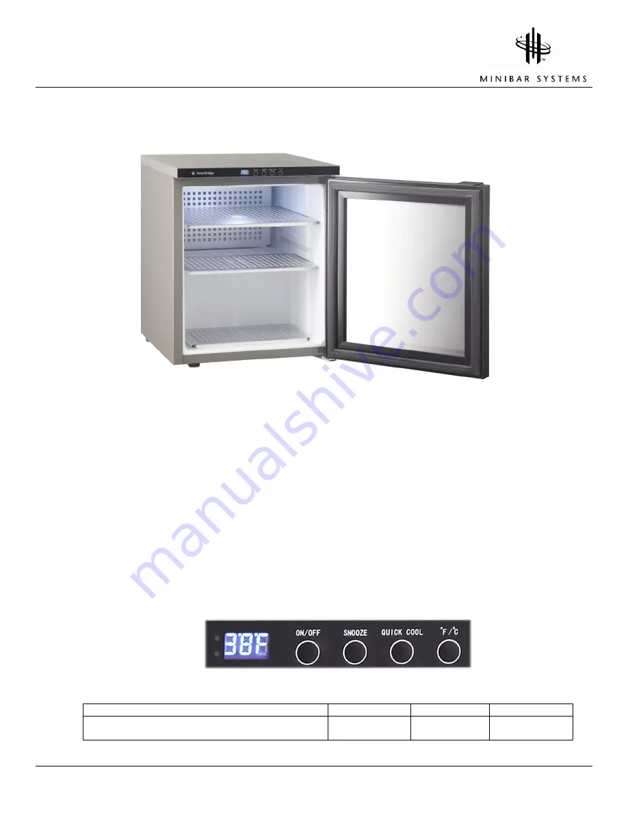 Minibar Systems SmartFridge 50 User Manual Download Page 3