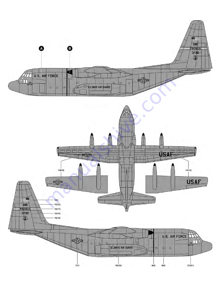 Minicraft Models USAF C-130H Assembly Instructions Manual Download Page 8