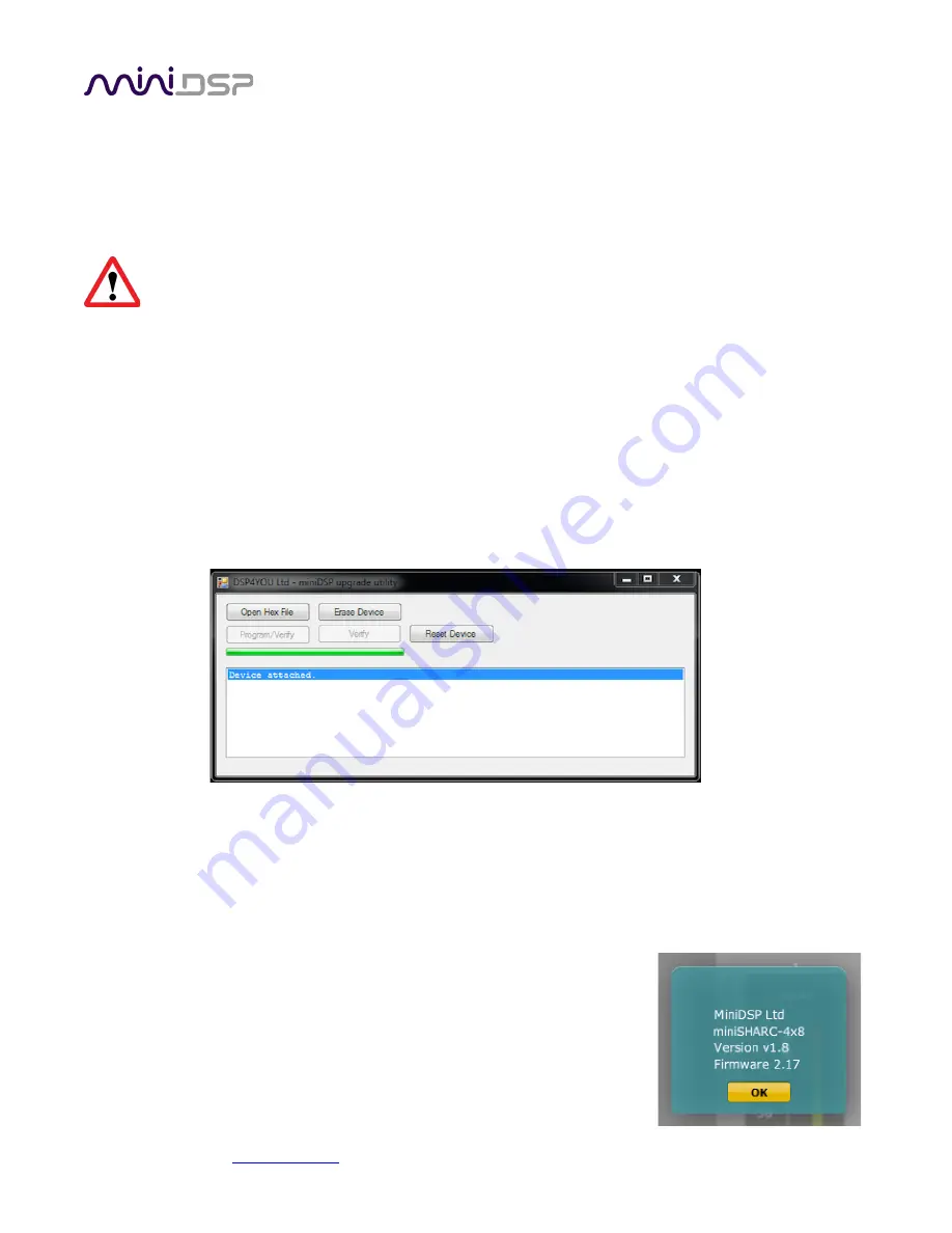 miniDSP MINISHARC User Manual Download Page 46