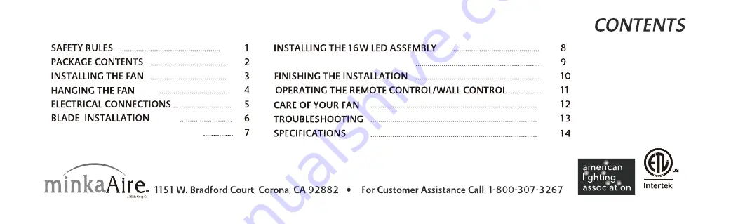 Minka Group minkaAire ORB F623L Instruction Manual Download Page 5