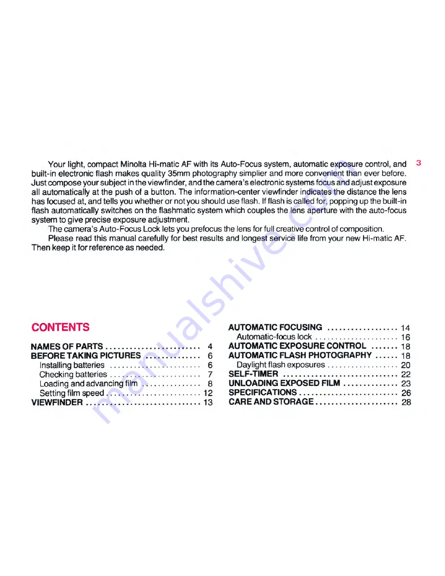 Minolta HI-Matic AF Owner'S Manual Download Page 6