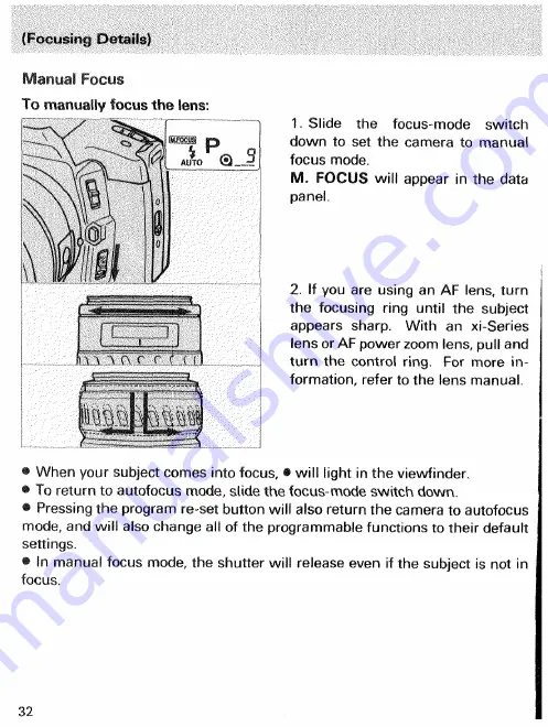 Minolta Maxxum Dynax 3xi Скачать руководство пользователя страница 34