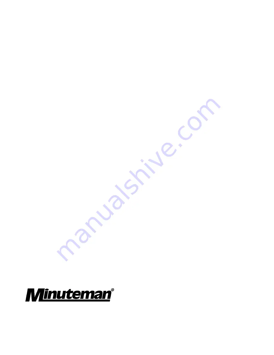 Minuteman 807756 Operation & Service Manual Download Page 8