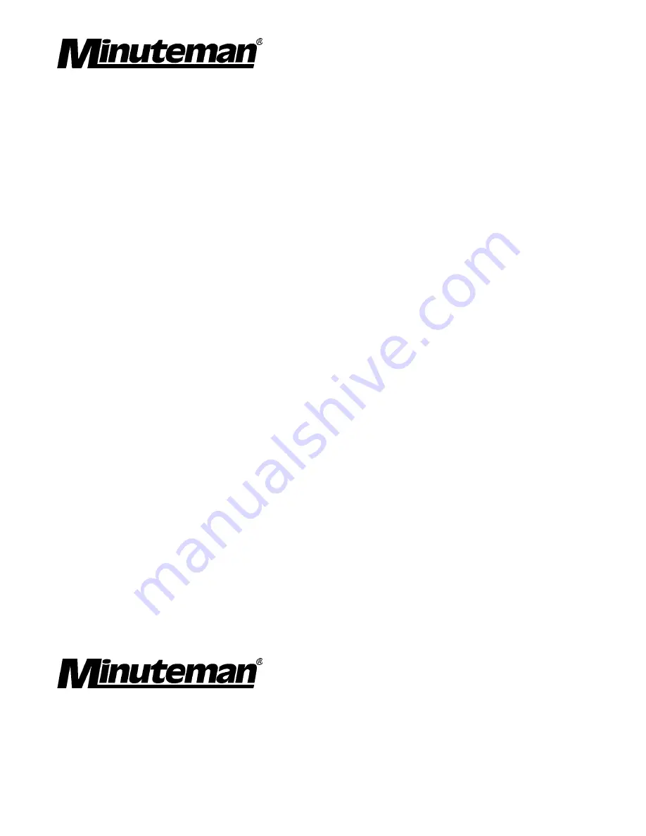 Minuteman C82904-07 Operation Service Parts Care Download Page 13