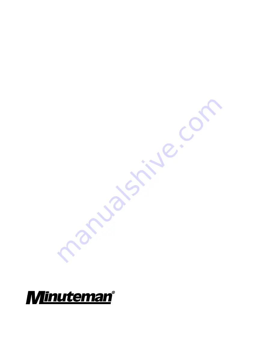 Minuteman C82917-00 Operation Service Parts Care Download Page 14