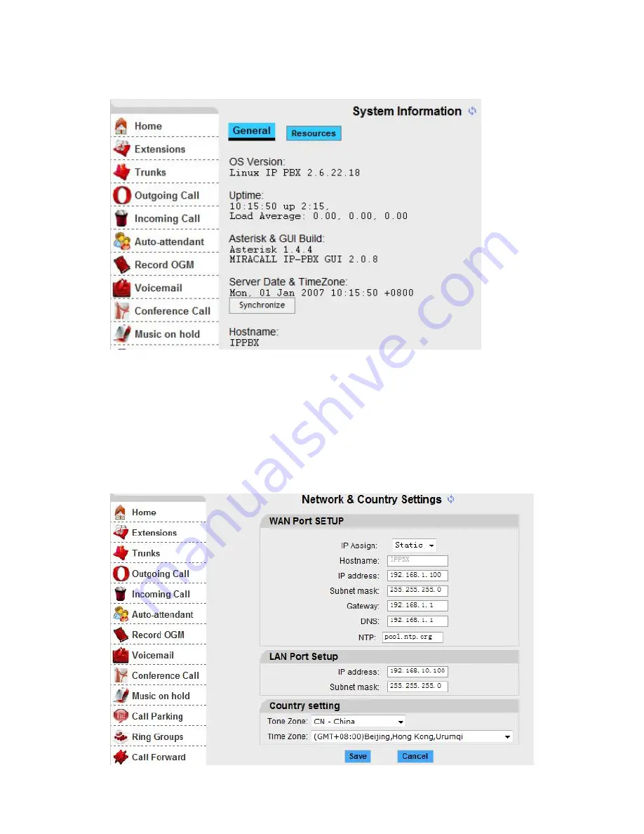 Miracall Technology IP PBX MC-IP8008 User Manual Download Page 21