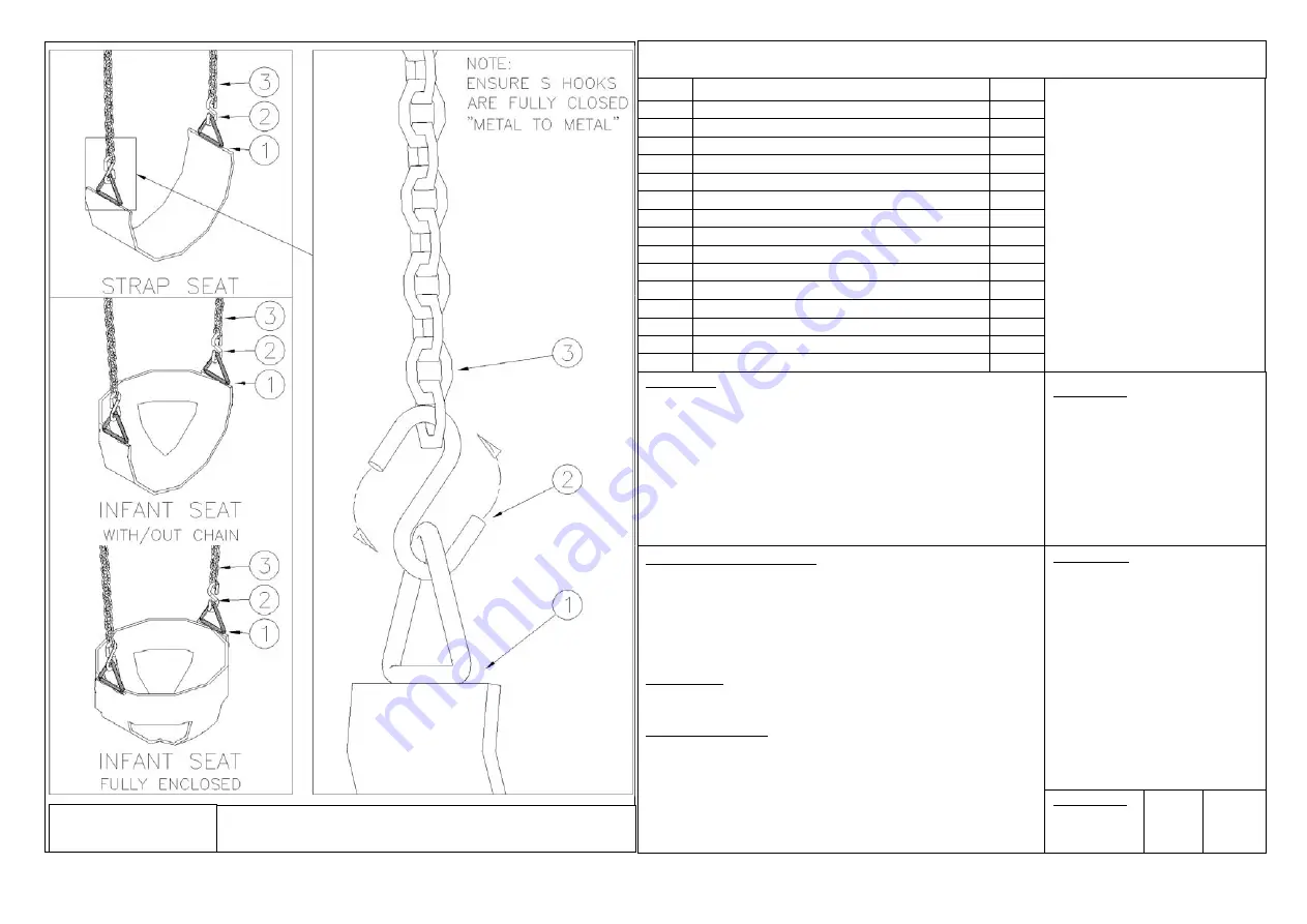 Miracle SWING SEAT Manual Download Page 1