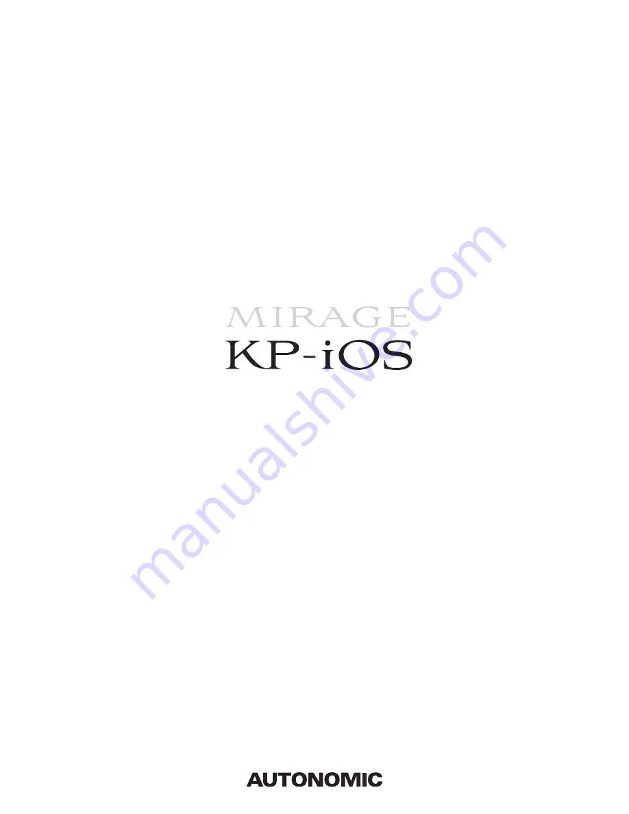 Mirage KP-iOS User Manual Download Page 1