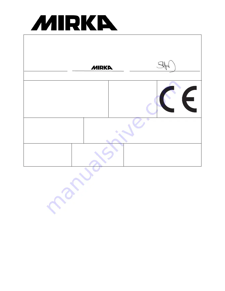 MIRKA AP 300NV Operating Instructions Manual Download Page 11