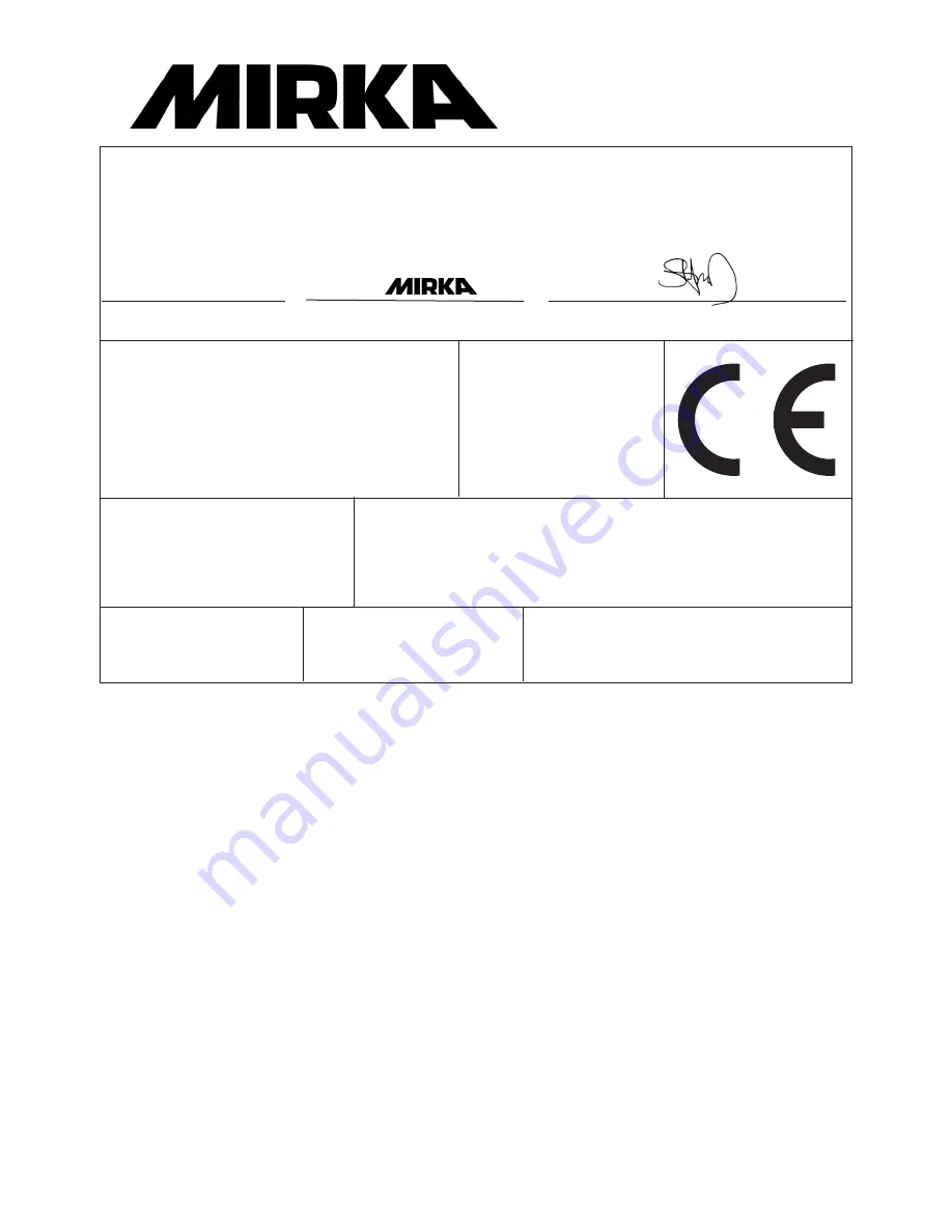 MIRKA AP 300NV Operating Instructions Manual Download Page 87