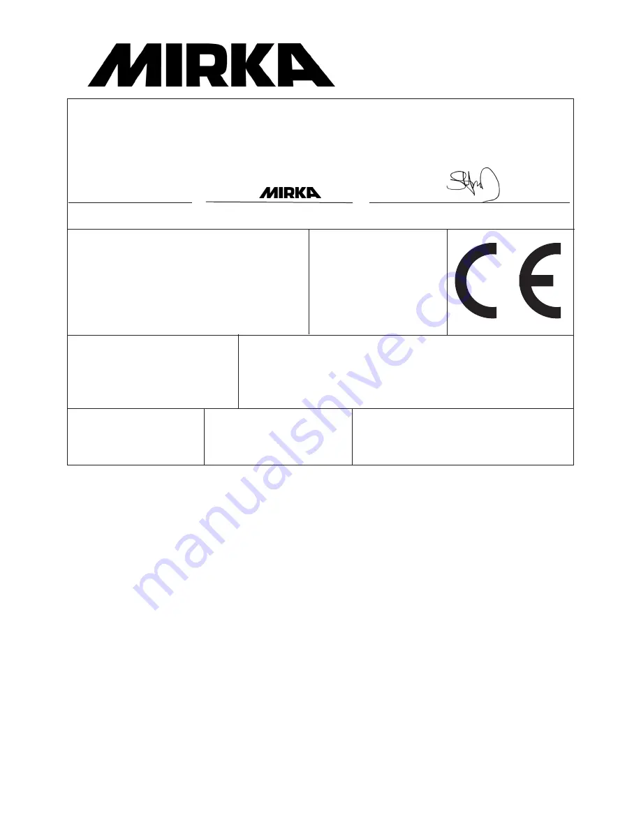 MIRKA AP 300NV Operating Instructions Manual Download Page 107