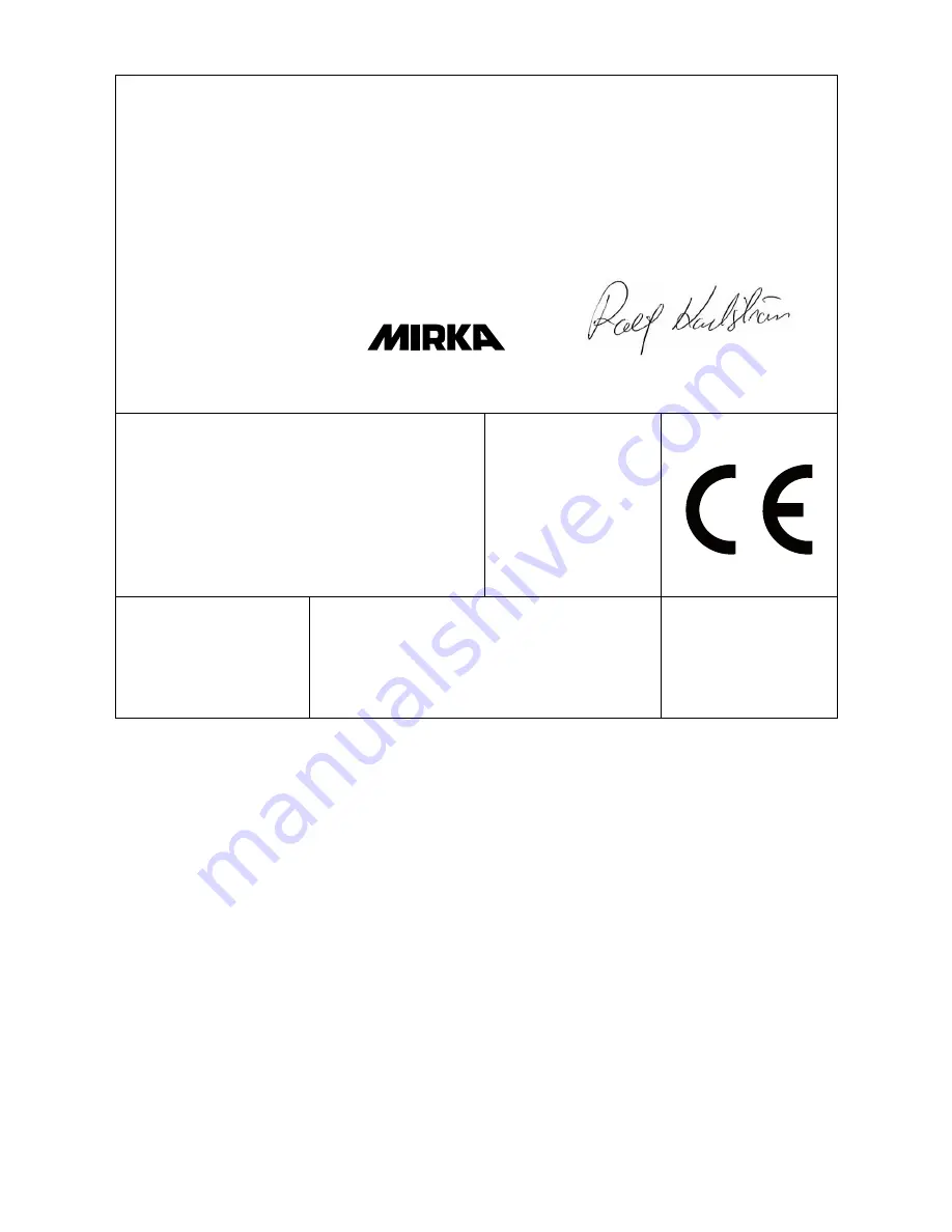 MIRKA CEROS325CV Operating Instructions Manual Download Page 11