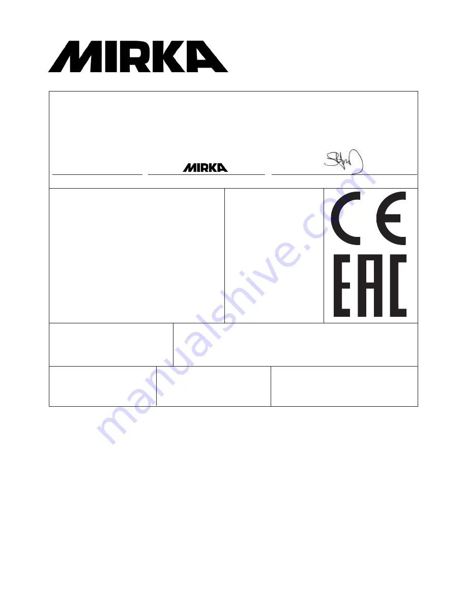 MIRKA OS353CV Operating Instructions Manual Download Page 99