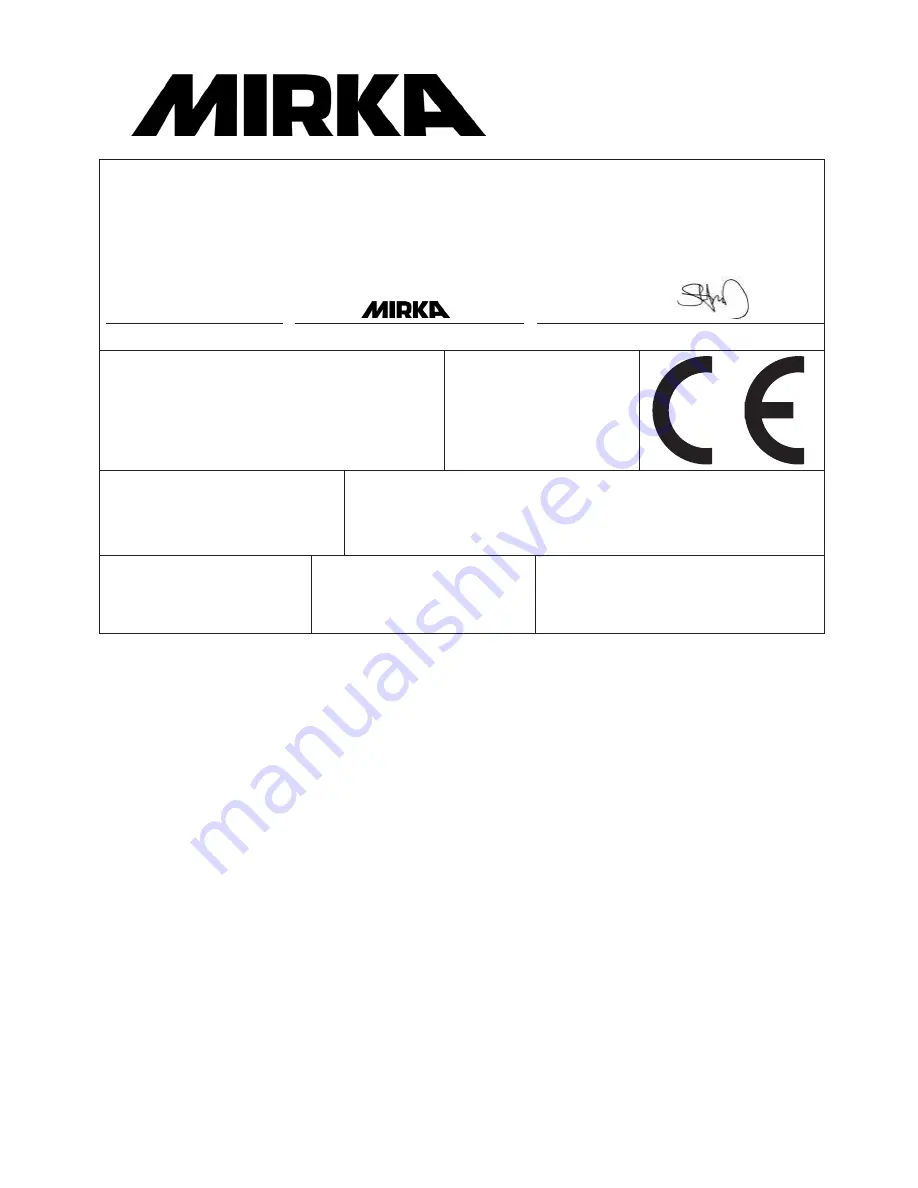 MIRKA OS353CV Operating Instructions Manual Download Page 107