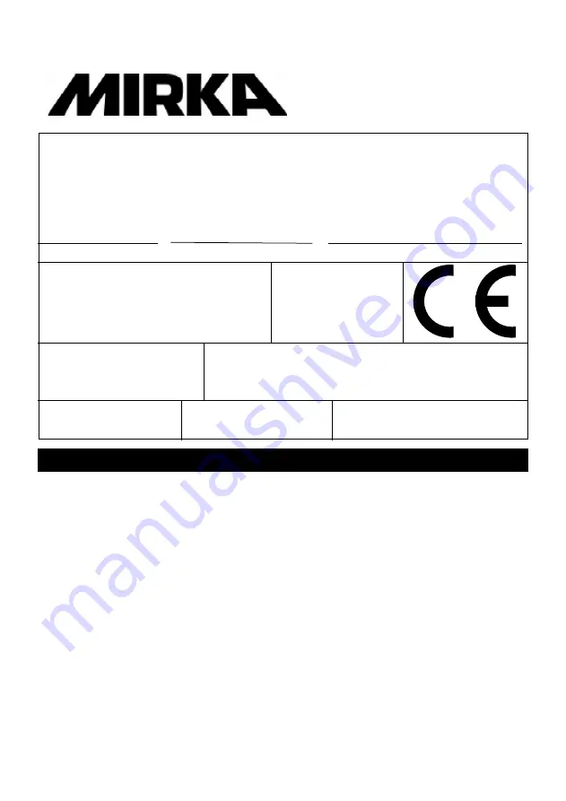 MIRKA ROS525 Operating Instructions Manual Download Page 23