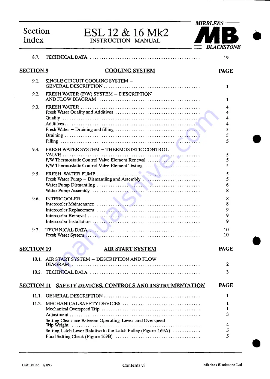 MIRRLEES BLACKSTONE ESL12 MK2 Instruction Manual Download Page 13