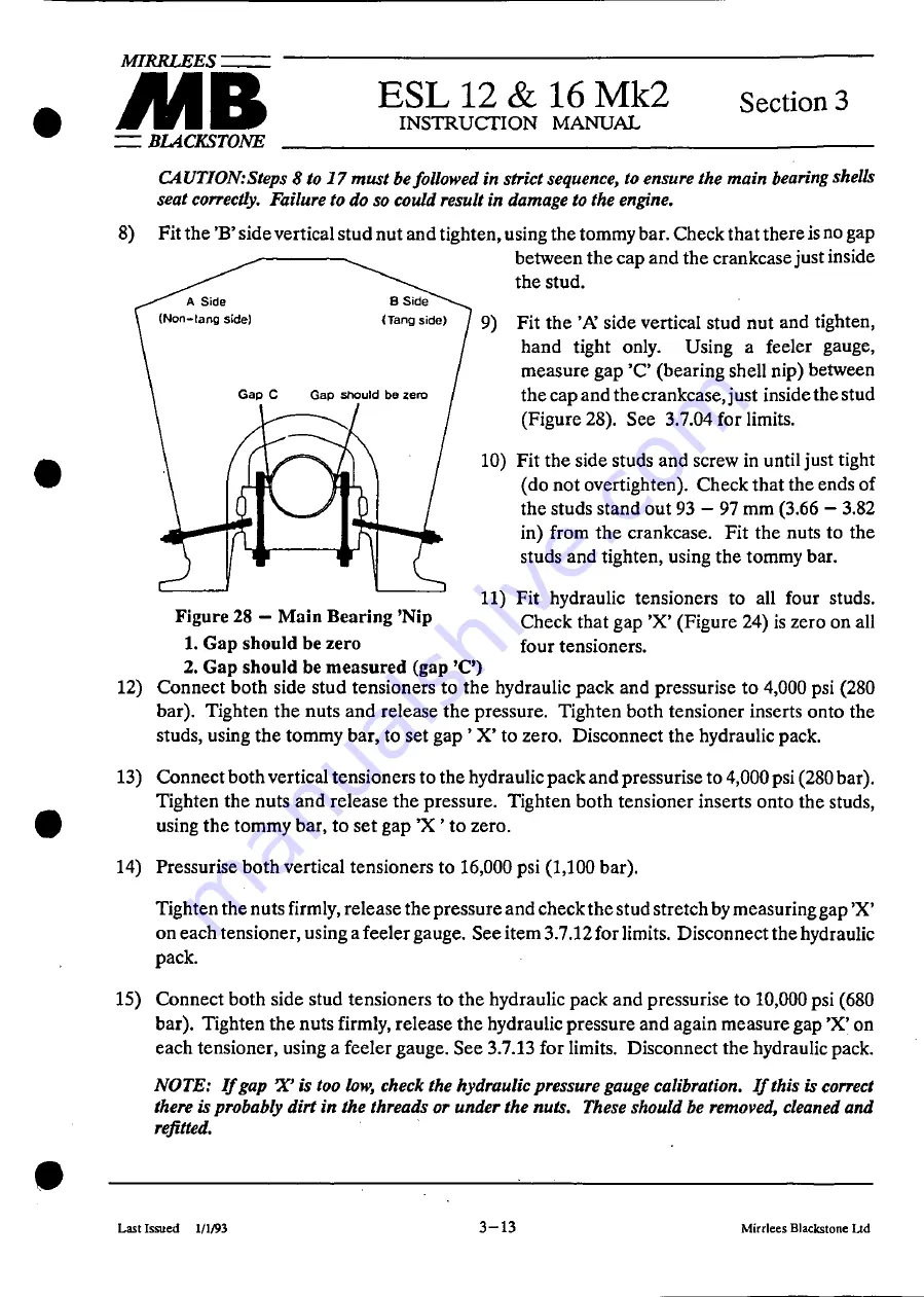 MIRRLEES BLACKSTONE ESL12 MK2 Instruction Manual Download Page 50