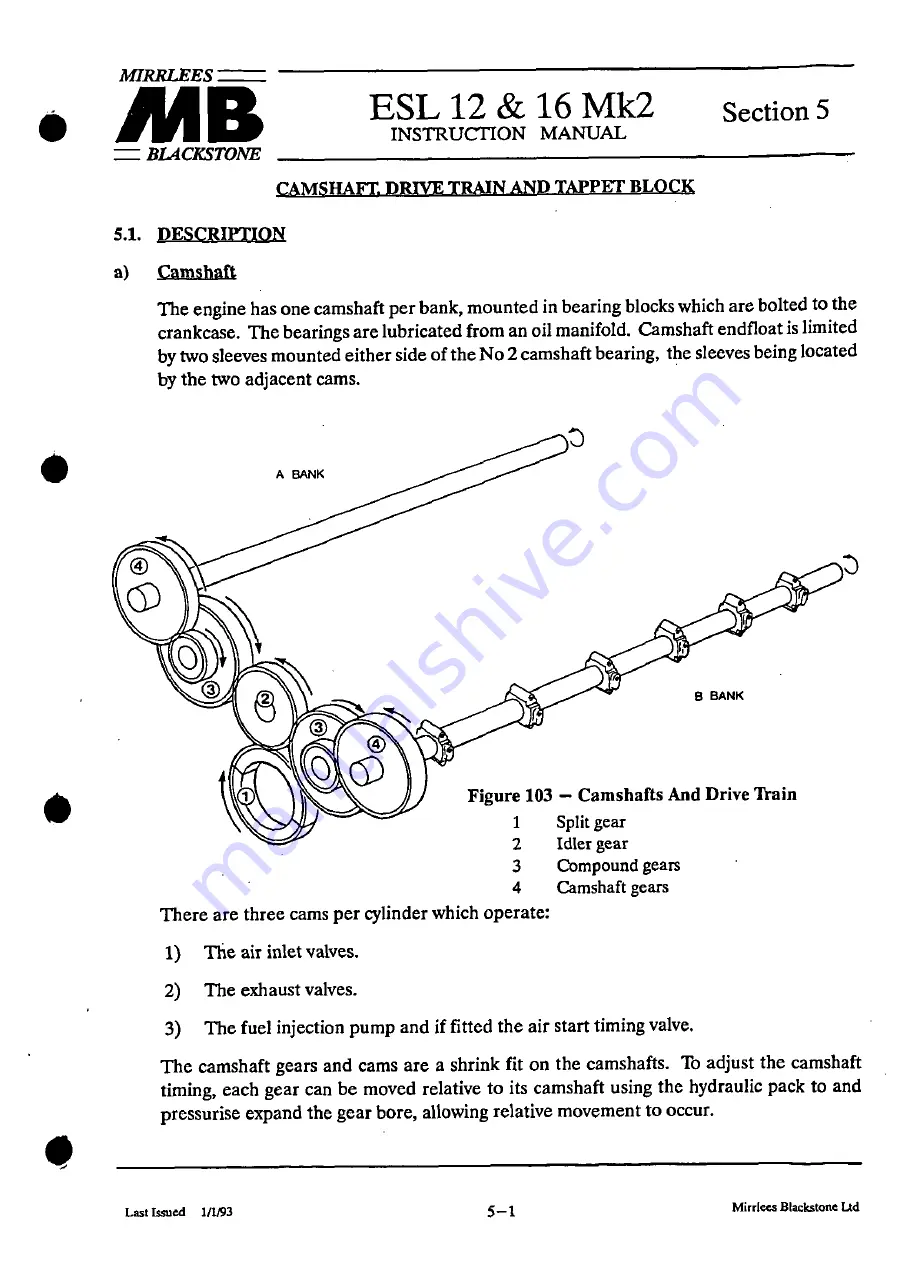 MIRRLEES BLACKSTONE ESL12 MK2 Instruction Manual Download Page 122