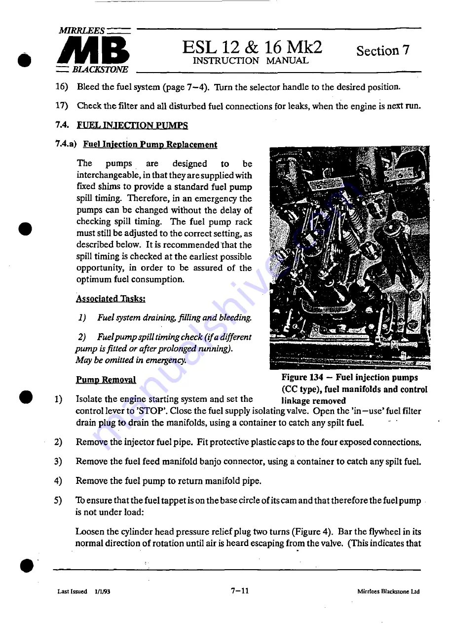 MIRRLEES BLACKSTONE ESL12 MK2 Instruction Manual Download Page 165