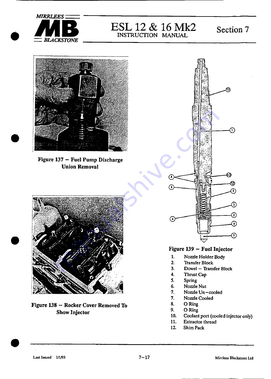 MIRRLEES BLACKSTONE ESL12 MK2 Instruction Manual Download Page 171