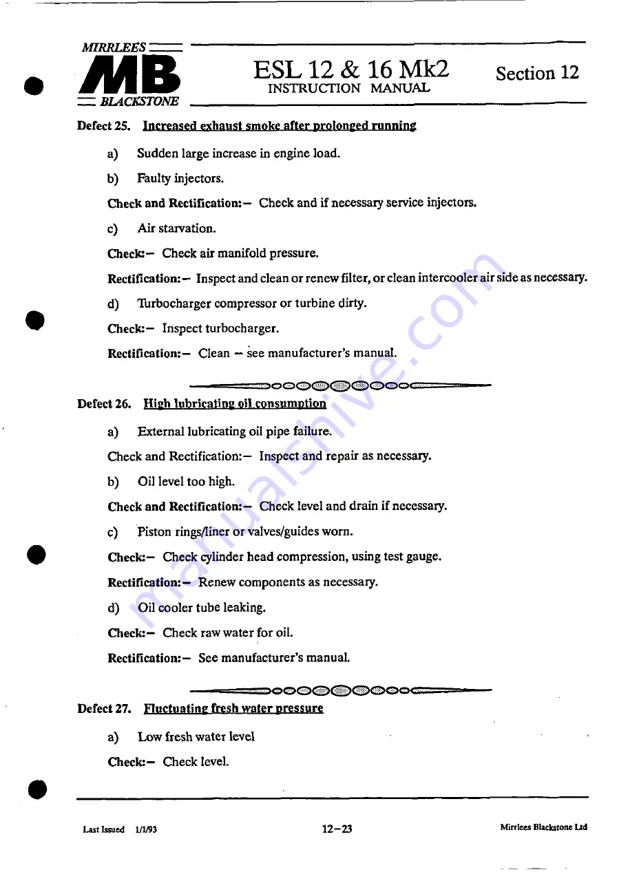 MIRRLEES BLACKSTONE ESL12 MK2 Instruction Manual Download Page 248