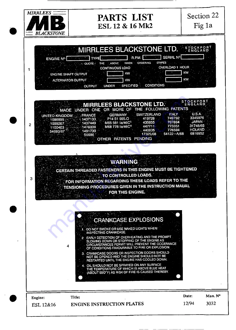 MIRRLEES BLACKSTONE ESL12 MK2 Скачать руководство пользователя страница 408