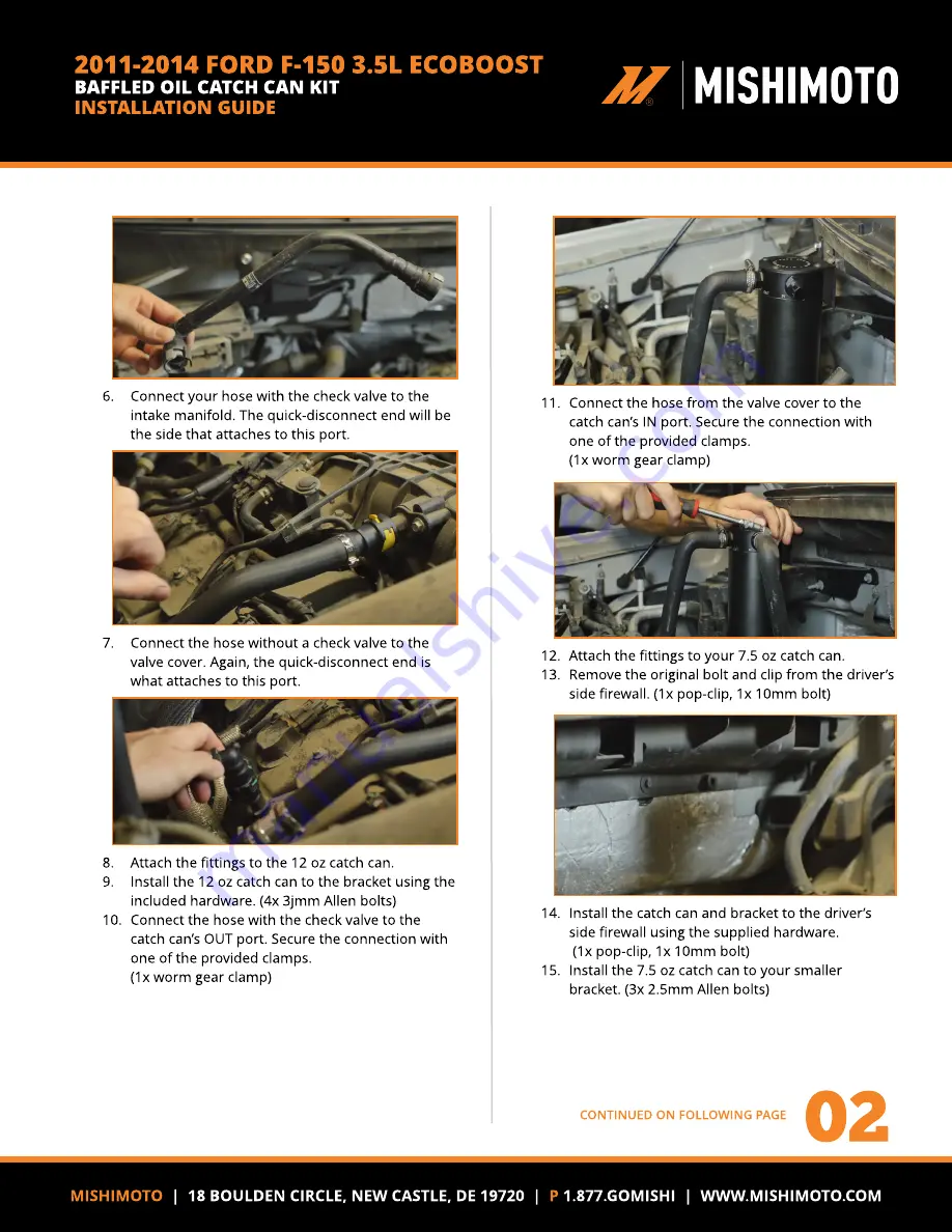 Mishimoto MMBCC-DRAIN-01 Parts List & Installation Manual Download Page 2