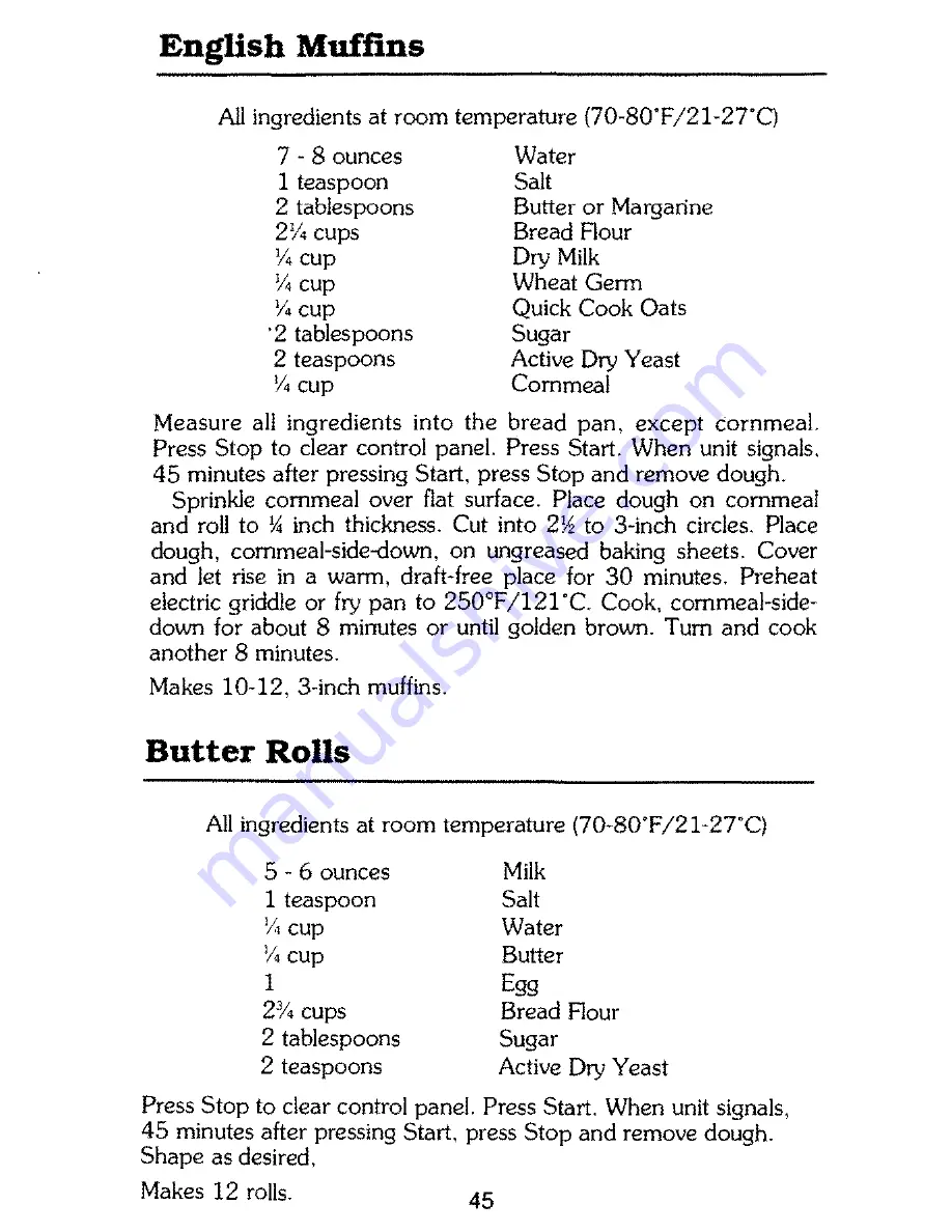 Mister Loaf HB211 Instruction Manual & Recipes Download Page 39