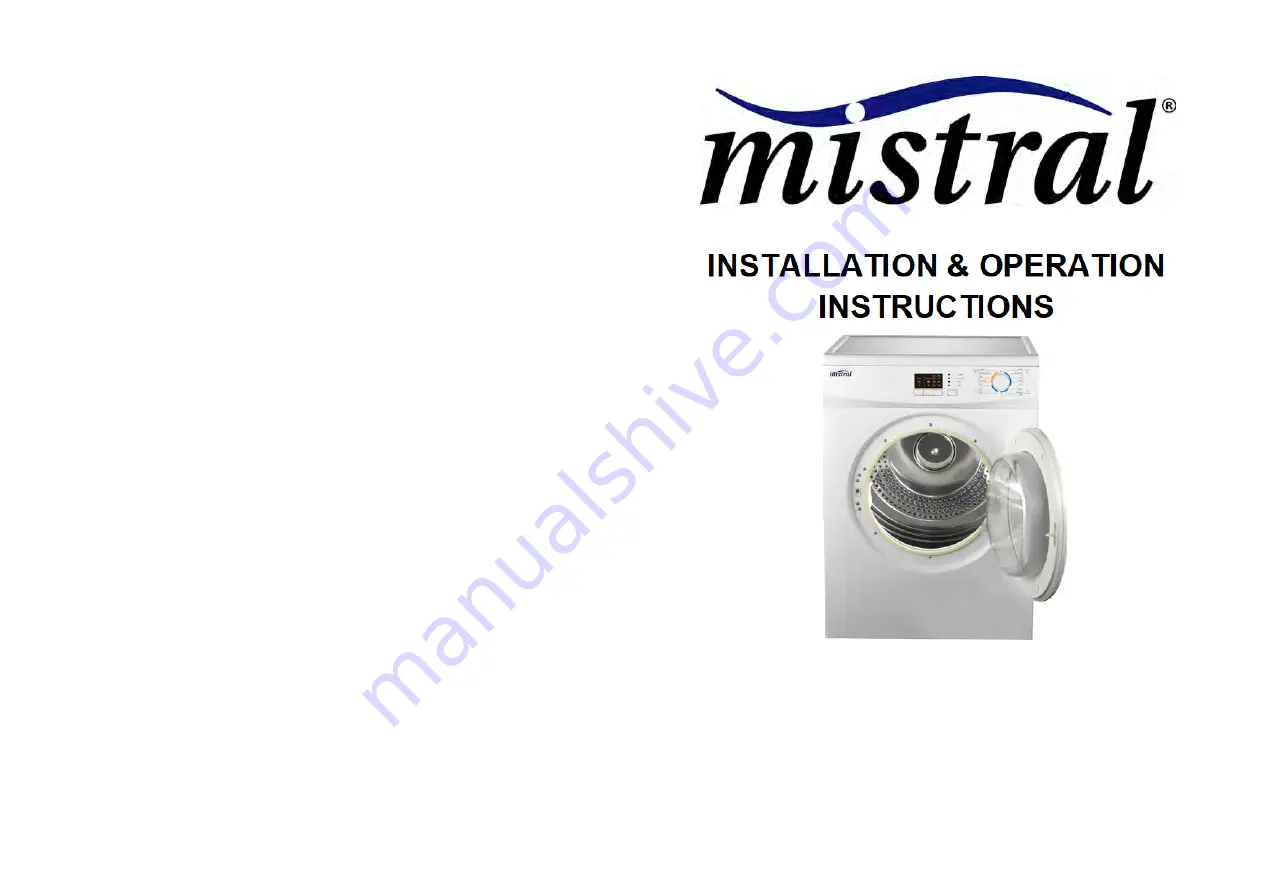 Mistral BTDG7W Installation & Operation Instructions Download Page 1