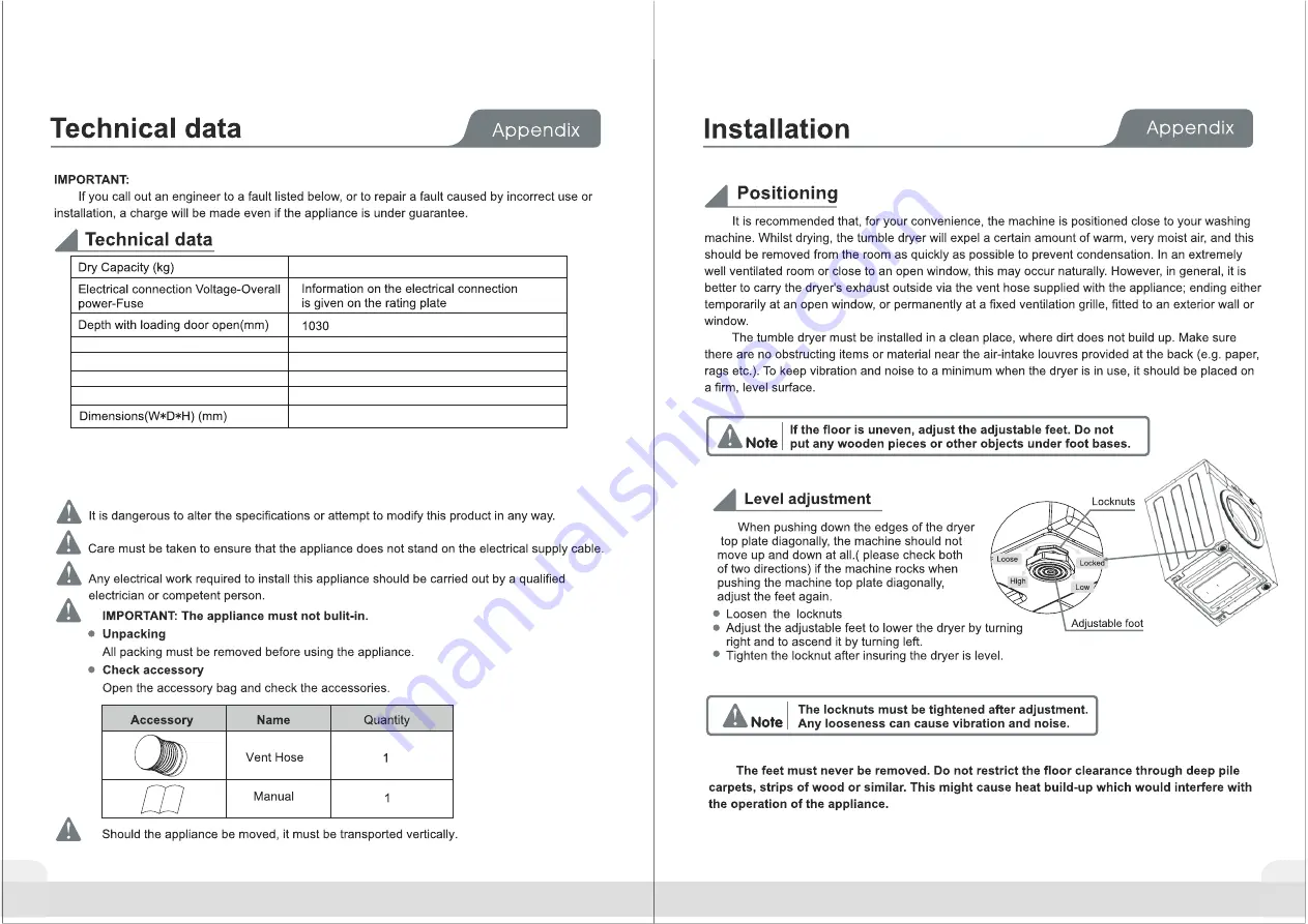 Mistral BTDG7W Installation & Operation Instructions Download Page 10