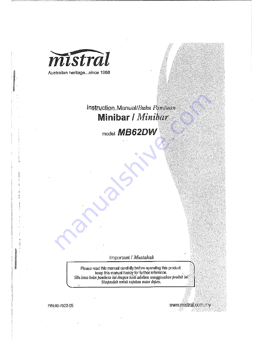 Mistral MB62DW Instruction Manual Download Page 1