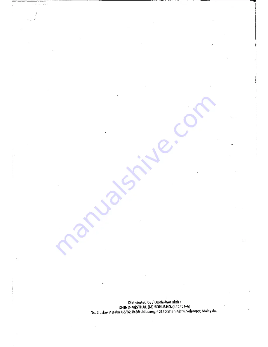 Mistral MB62DW Instruction Manual Download Page 20