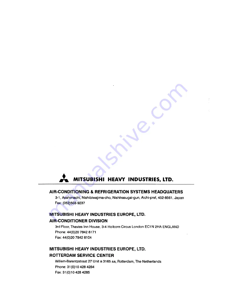 Mitsubishi Daiya SRK28CBE-1 Owner'S Manual Download Page 19