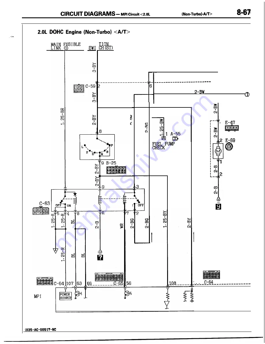 Mitsubishi MOTORS Laser 1991 Service Manual Download Page 67