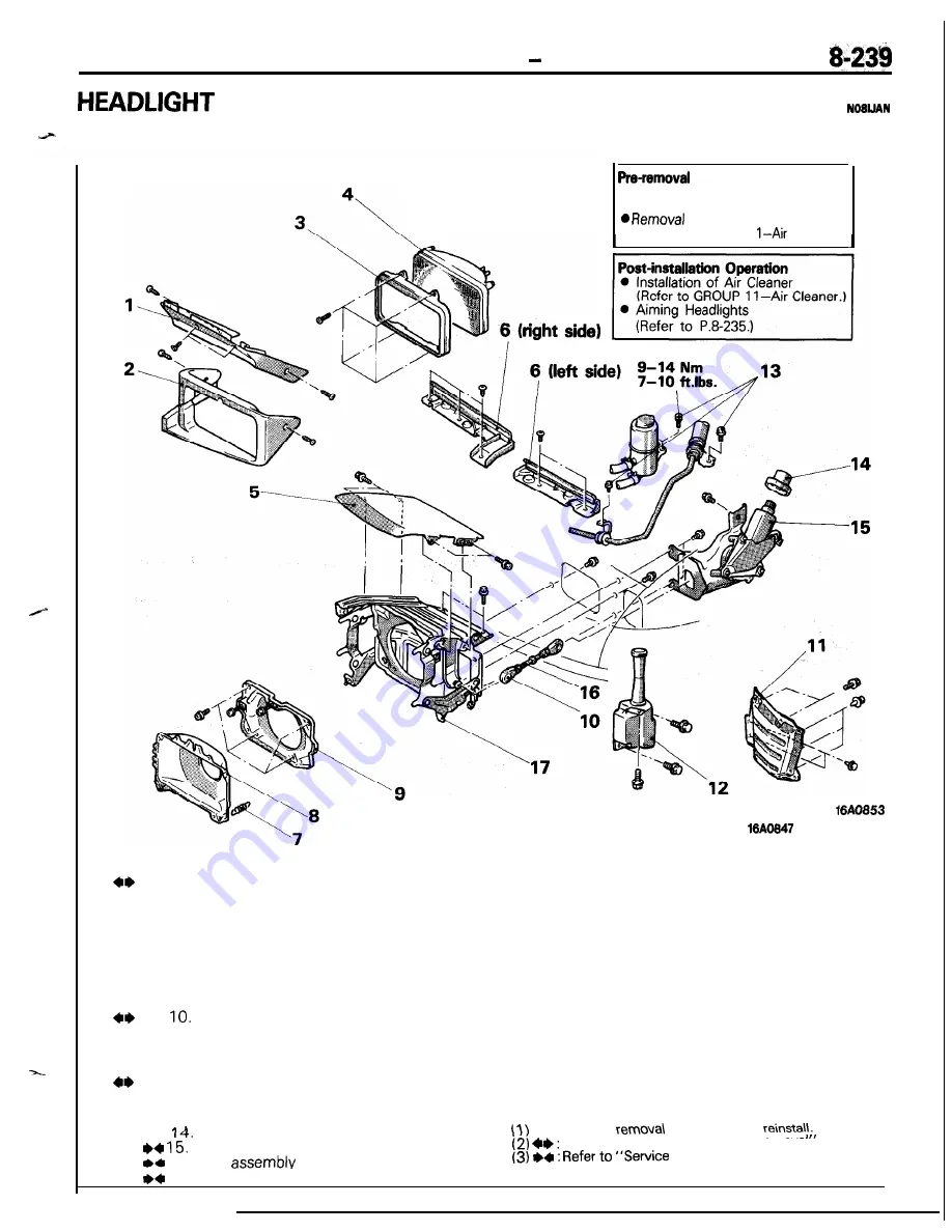 Mitsubishi MOTORS Laser 1991 Service Manual Download Page 239