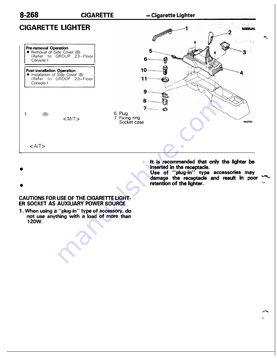 Mitsubishi MOTORS Laser 1991 Скачать руководство пользователя страница 268