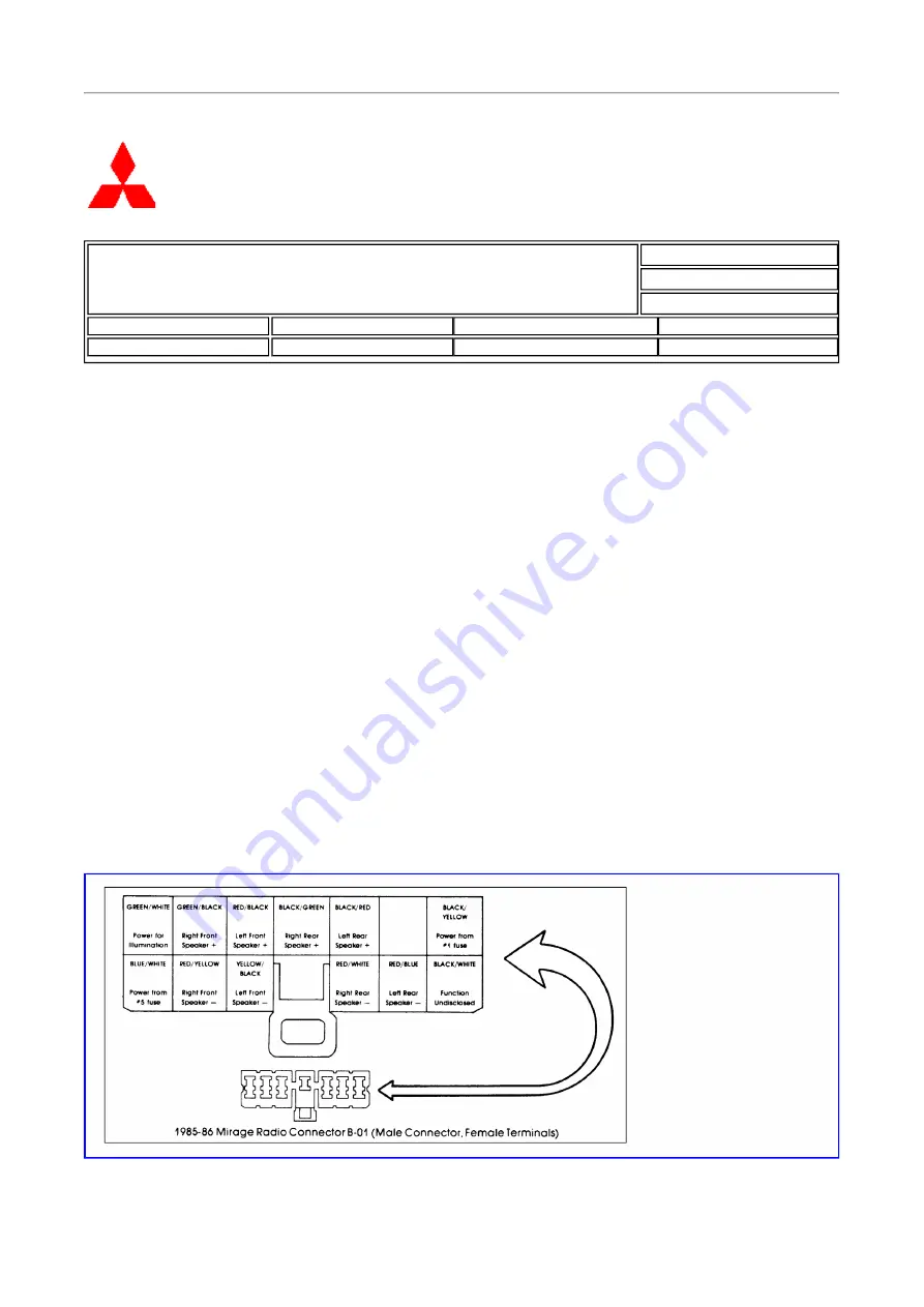 Mitsubishi 1985 Mirage Скачать руководство пользователя страница 1