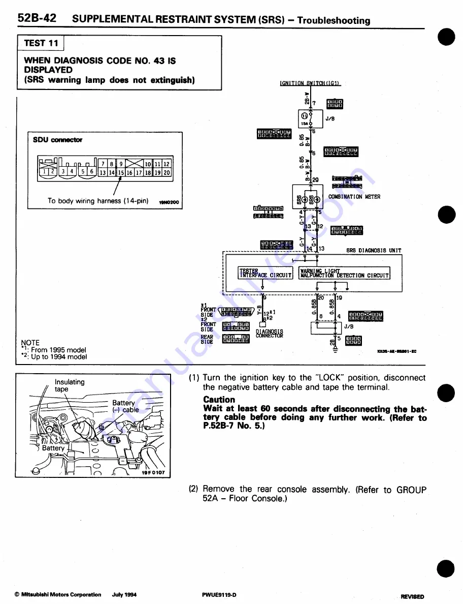 Mitsubishi 3000GT 1994 Workshop Manual Download Page 762