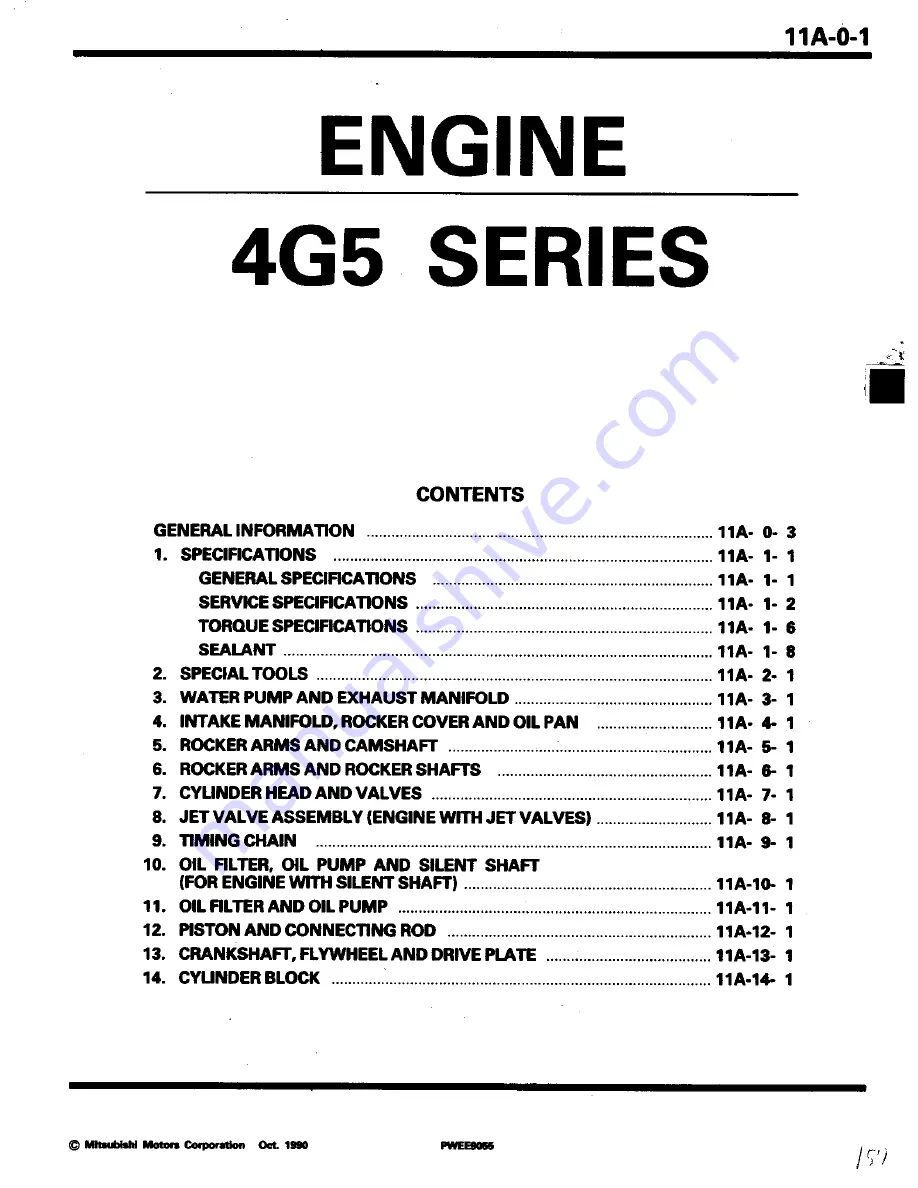 Mitsubishi 4G5 SERIES Скачать руководство пользователя страница 1