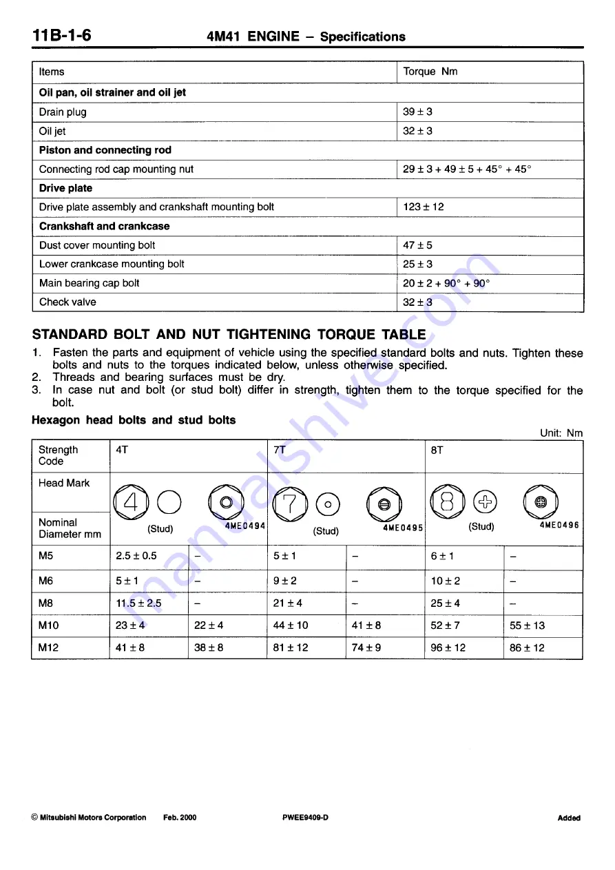 Mitsubishi 4M41 User Manual Download Page 9