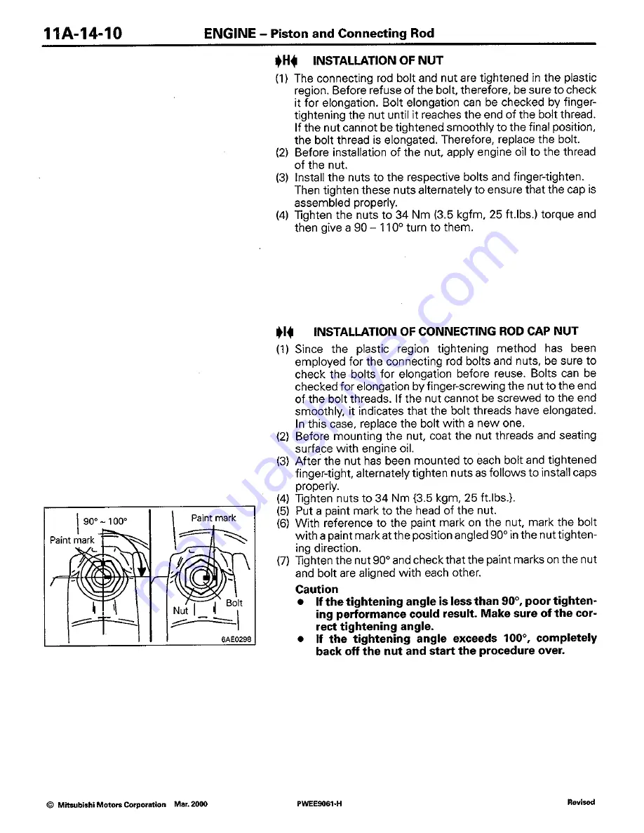 Mitsubishi 6G7 User Manual Download Page 191