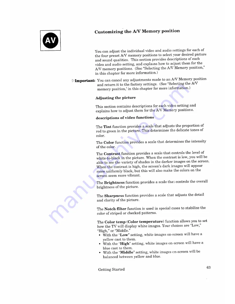 Mitsubishi CK-32308 Owner'S Manual Download Page 63