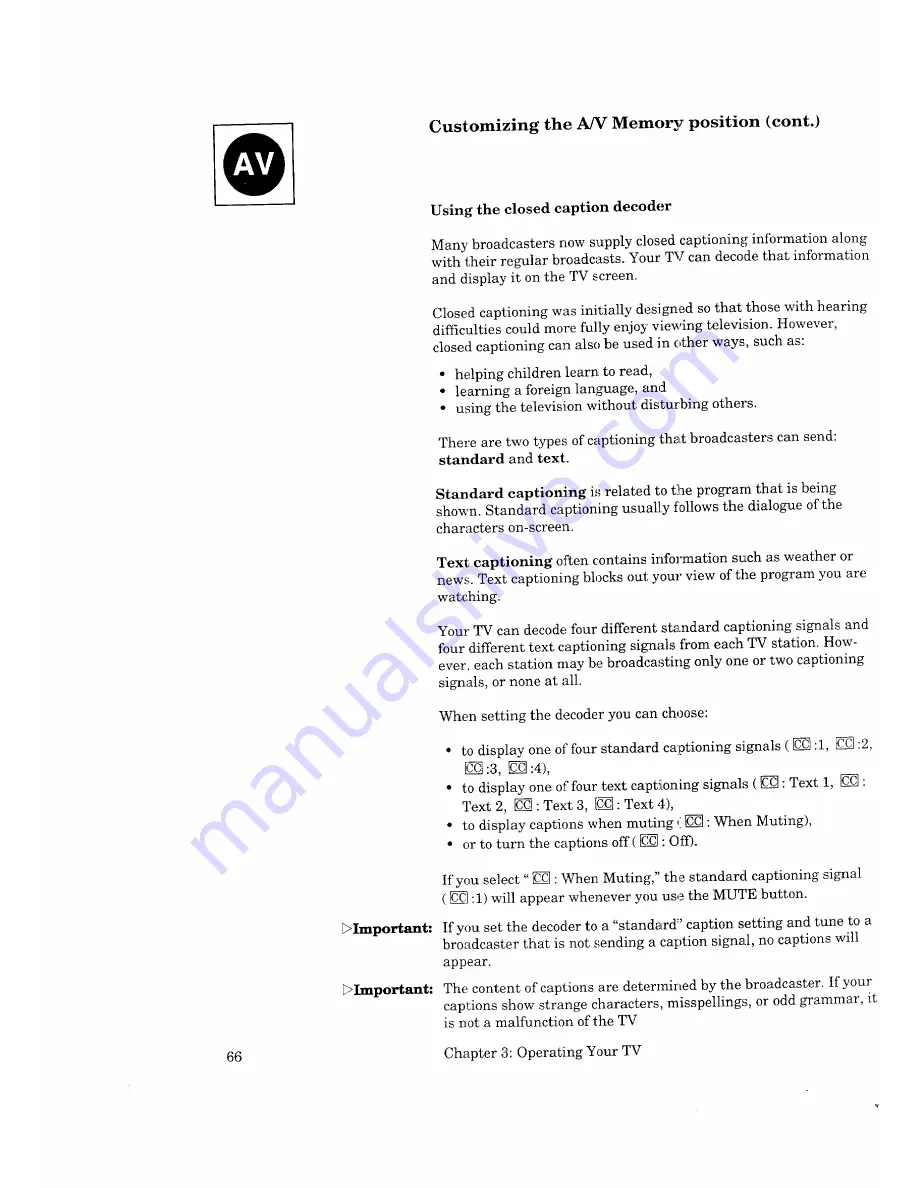 Mitsubishi CK-32308 Owner'S Manual Download Page 66