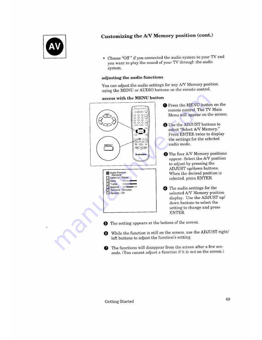 Mitsubishi CK-32308 Owner'S Manual Download Page 69