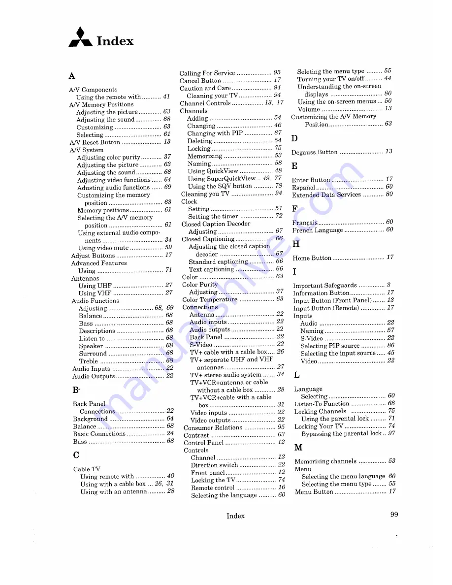 Mitsubishi CK-32308 Owner'S Manual Download Page 96