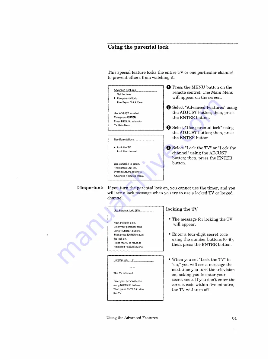 Mitsubishi CS-27205 Owner'S Manual Download Page 61