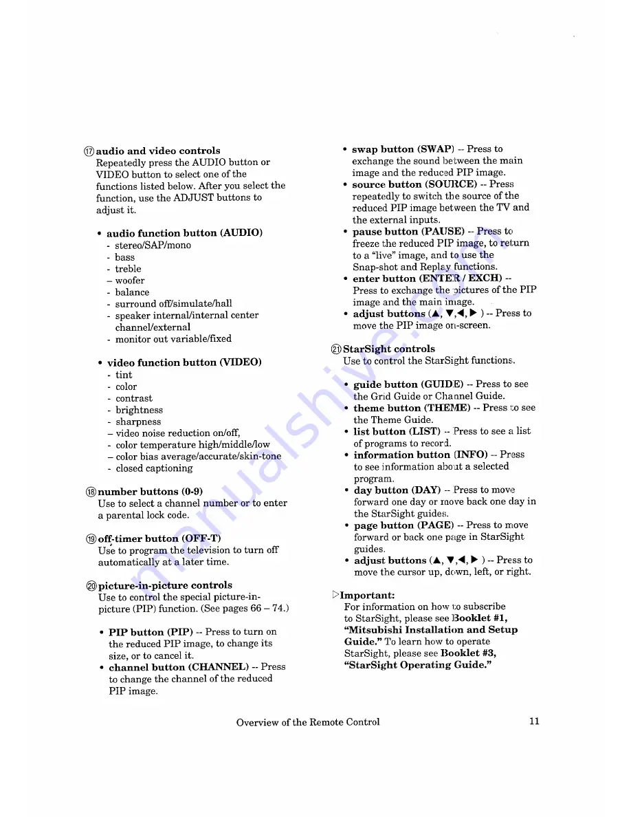 Mitsubishi CS-35805 Owner'S Manual Download Page 15