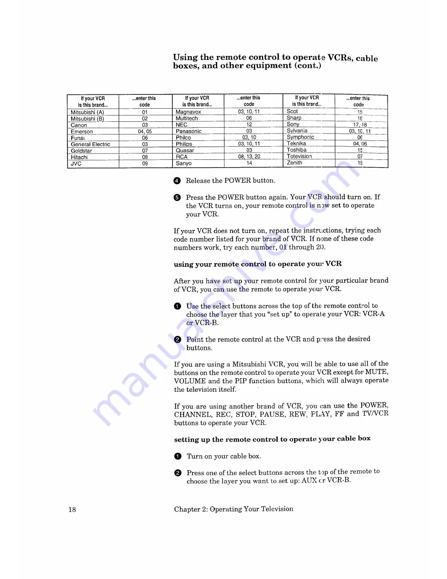 Mitsubishi CS-35805 Owner'S Manual Download Page 21