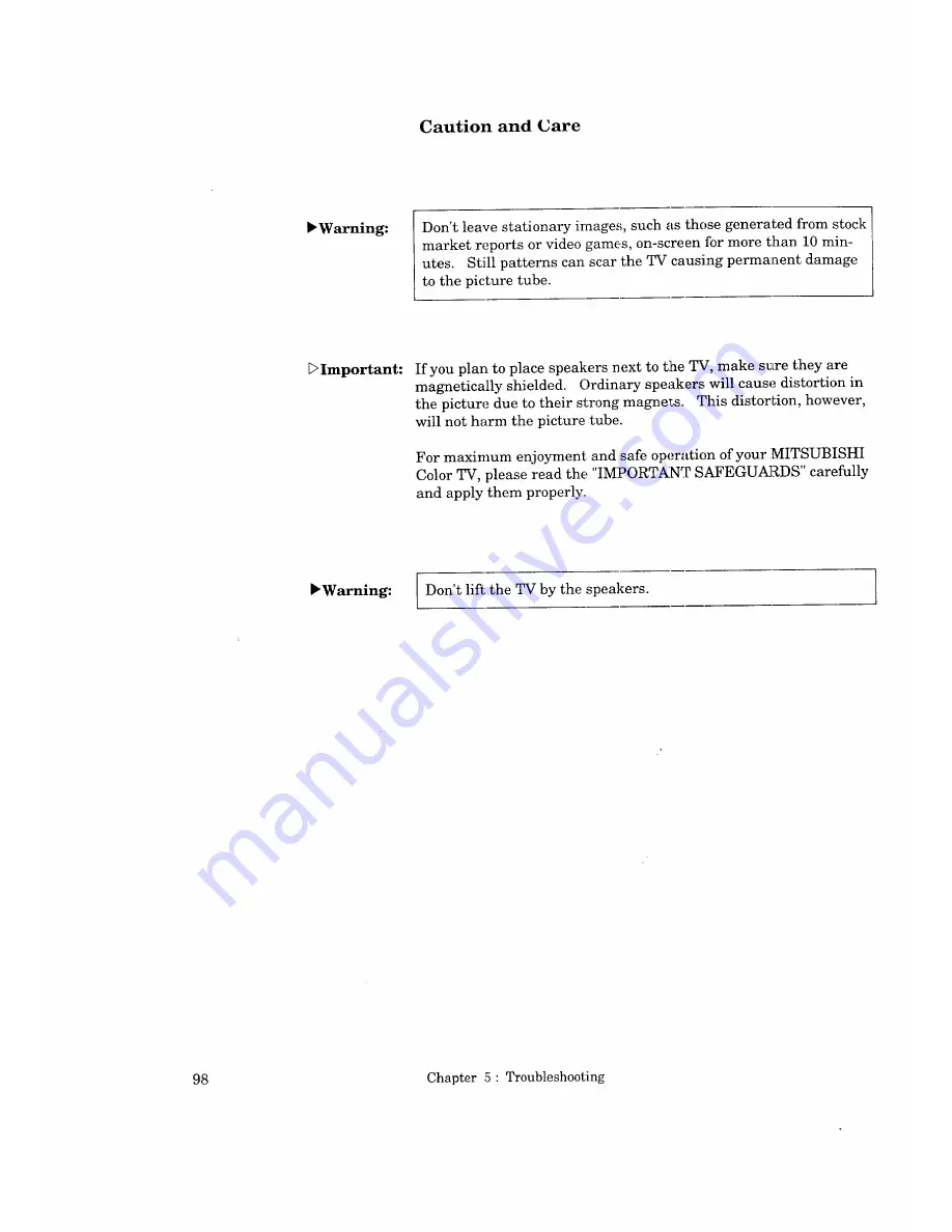 Mitsubishi CS-40503 Owner'S Manual Download Page 102