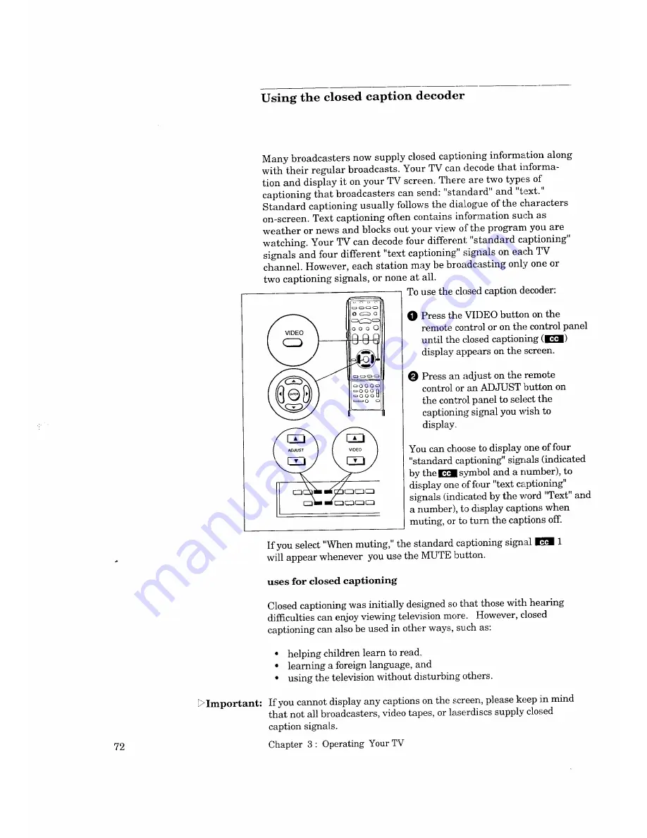 Mitsubishi CS-40505 Owner'S Manual Download Page 74